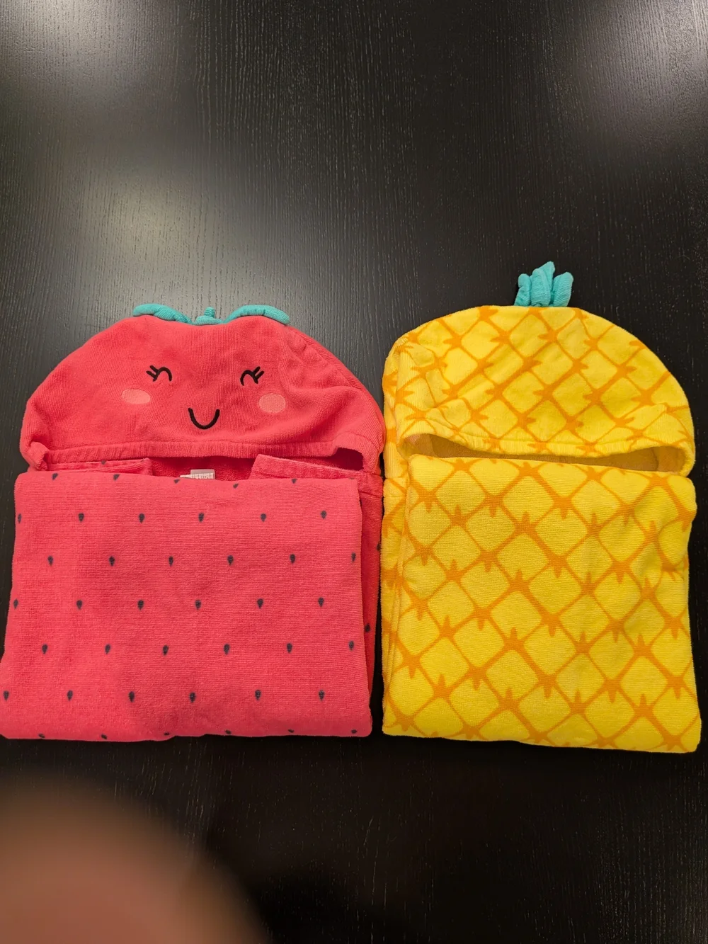 Carter's Pink Strawberry & Yellow Pineapple Hooded Pajama Sleep Sacks